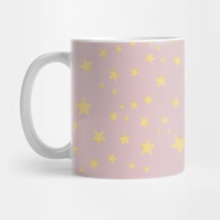 Shining yellow gold stars pink pattern Mug